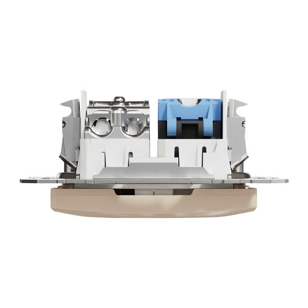 Розетка Schneider Sedna Design бежевая компьютерная RJ45 Cat. 6 UTP + TV ( SDD112469T )